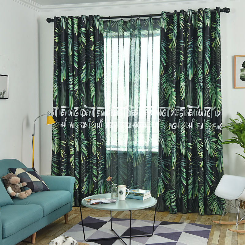 2024 New Style ins Nordic Style Internet-Famous Princess Blackout Curtains Finished Product Simple Modern Bay Window Bedroom Tropical Rainforest 2024 New Style ins Nordic Style Internet-Famous Princess Blackout Curtains Finished Product Simple Modern Bay Window Bedroom Tropical Rainforest