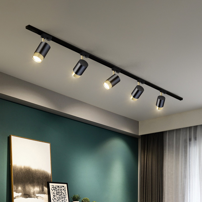 Open-mounted track light spotlight led ceiling lamp home masterless lamp living room lighting slide rail downlight light luxury small spotlight