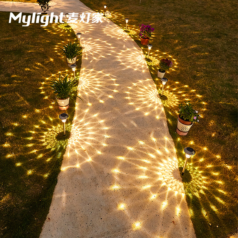 Solar garden lights outdoor decoration lawn lights waterproof villa garden grass landscape arrangement light and shadow lights