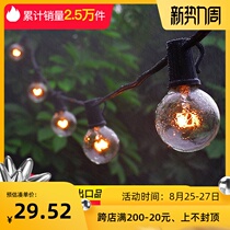  Outdoor colorful lights Flashing lights string lights Household courtyard balcony decoration atmosphere G40 bulb shop bed and breakfast arrangement hanging lights