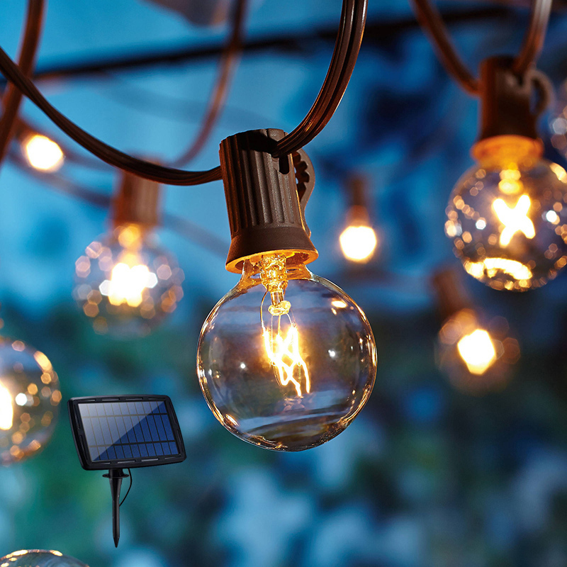Solar String Lights Outdoor Waterproof Garden Courtyard Atmosphere Lights Landscape Decorative Light Bulbs Home Outdoor Camping Chandelier