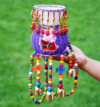 Ethnic wind bells cute hand-woven shoulders small back basket children dance color decorative flower arrangement home