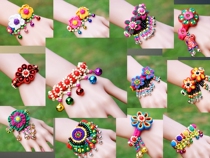 Ethnic style handmade fabric Bell bracelet dance female retro wrist jewelry simple personality travel gift