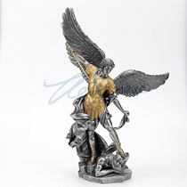  (Greek mythological characters resin ornaments)Archangel St Mark chopping demon resin sculpture desktop crafts