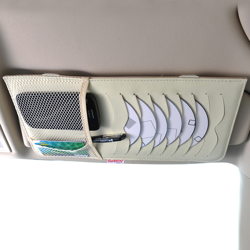 Card decoration agency sun visor multi-CD storage bag car sun visor file bag CD clip 9 pieces black