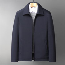 Dad's coat plus velvet padded autumn and winter middle-aged men's jacket 40 years old 50 middle-aged and elderly winter grandpa lapel
