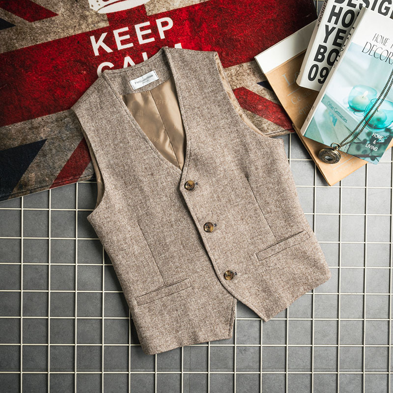 Summer Cotton Large Size Vest, Thin Linen Slim Fit Three-Button Men's Solid Color Elegant Retro Casual Suit Vest