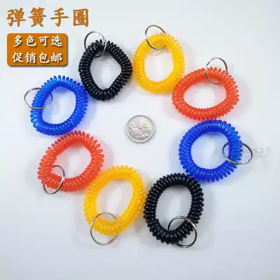 Plastic spring bracelet hand ring digital number coil plate sauna hand card ring key card swimming storage telescopic