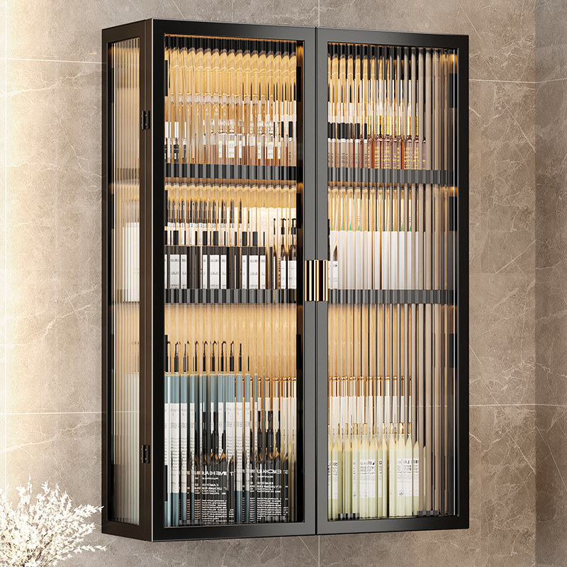 Toilet rack bathroom cosmetics storage cabinet free punching wall hanging small wall cabinet storage shelf above the toilet