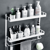 Bathroom shelf Bathroom toilet storage shelf Suction cup wall-mounted toilet toilet towel rack free hole