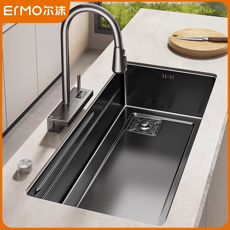 SUS304 Stainless Steel Sink Large Single Tank Washout Basin Floor Basin Kitchen Home Pool Wash Vegetable Pool Dishwashing Tank-Taobao