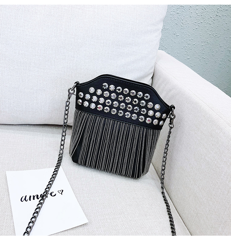 Chuỗi túi điện thoại di động tua rua nữ 2019 mới thời trang mini bag phiên bản Hàn Quốc của thủy triều đơn vai Messenger túi điện thoại di động nữ - Túi điện thoại túi đeo chéo nam gucci
