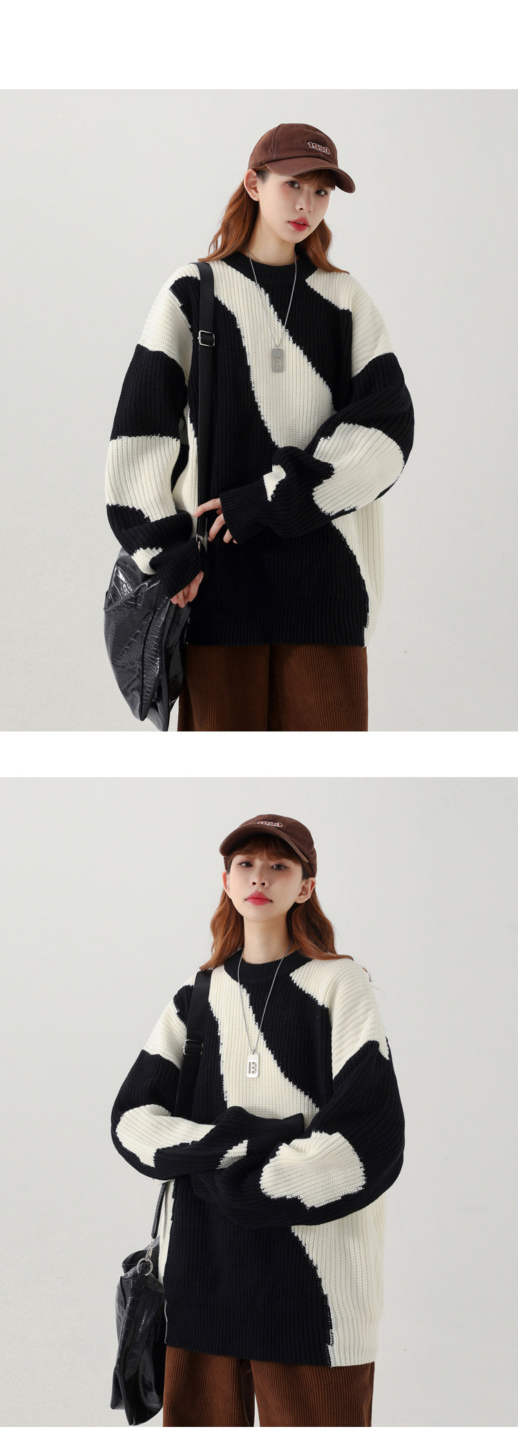 Herbst Winter Neue Kuh Muster Männer und Frauen Lose Casual Pullover XZ503-1MY09P75 Control 98_voghion.com