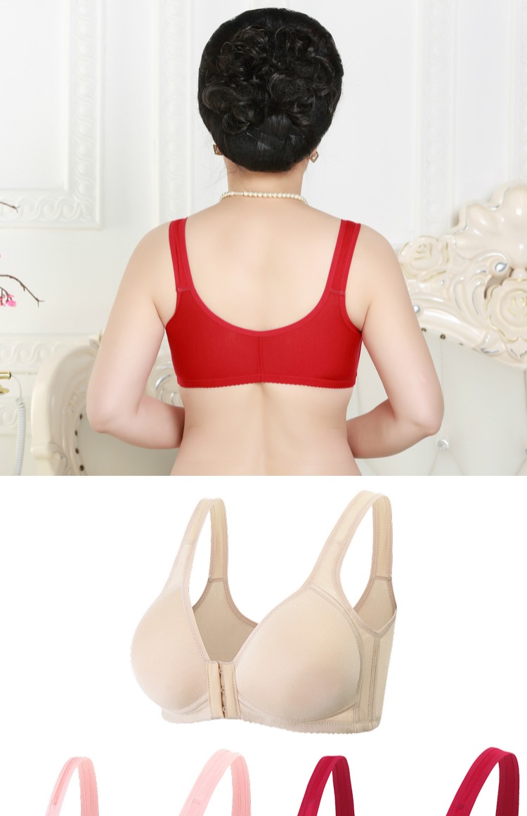 Quần lót bóng loáng khóa trước không có vòng thép mỏng tập hợp nữ trung niên áo ngực mẹ kiểu áo vest cỡ lớn thoáng khí áo ngực cho người ngực to