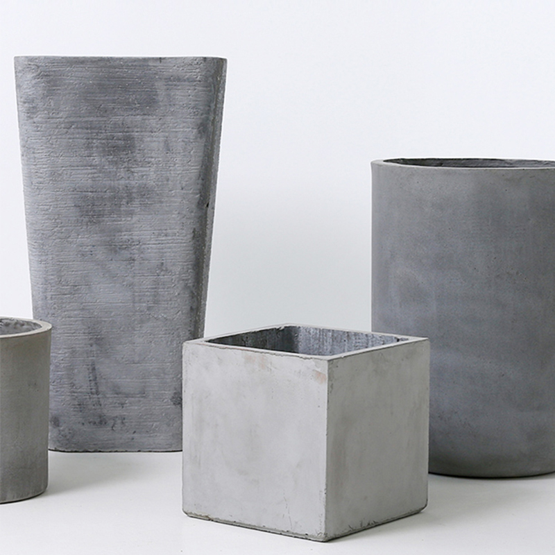 Simulation of cement flower basin bamboo fiberglass metal stainless steel flower art creative home furnished Nordic style