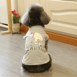 Dog Clothes Spring and Summer Cute Little White Bear Pure Cotton Dog Vest Thin Teddy Clothes Summer Cat Pet Clothes