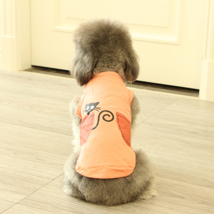 Dog clothes spring and summer cotton pocket cat pet vest bichon teddy puppy clothes summer cat clothes