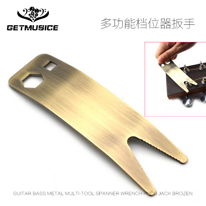 Guitar Bass Multifunction Maintenance Tool Gear Switch Nut Wrench Multipurpose Gear Nut Green Bronze Color