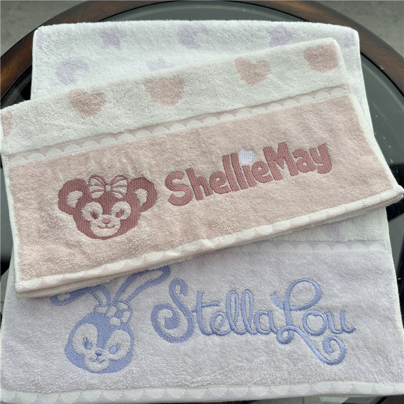 Exported to Japan Original Order Duffy Bear Cartoon Cute Pure Cotton Soft All-Cotton Pink Purple Absorbent Towel Face Towel