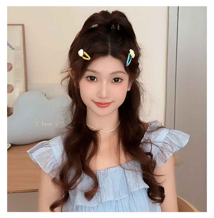 食颜派 卡子套组B黄油小熊组合 【可爱奶黄小熊系列 发饰组合 少女甜美 碎发刘海夹 高弹力发绳】