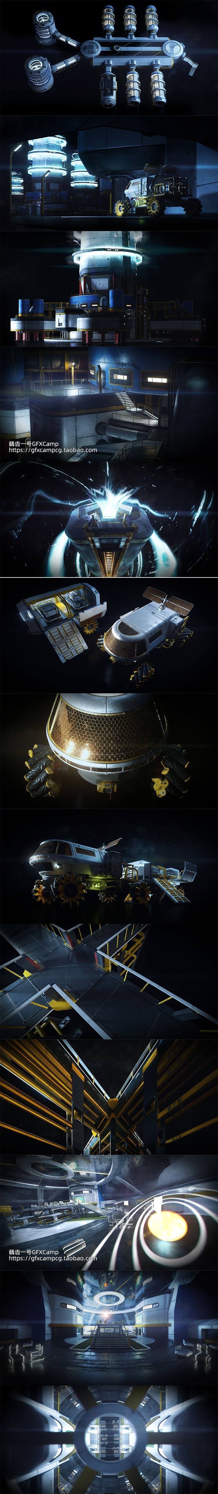 外星基地未来科幻建筑场景3D模型 C4D/FBX/OBJ/MAX/Maya/Blender/Houdini/Unity/UE格式