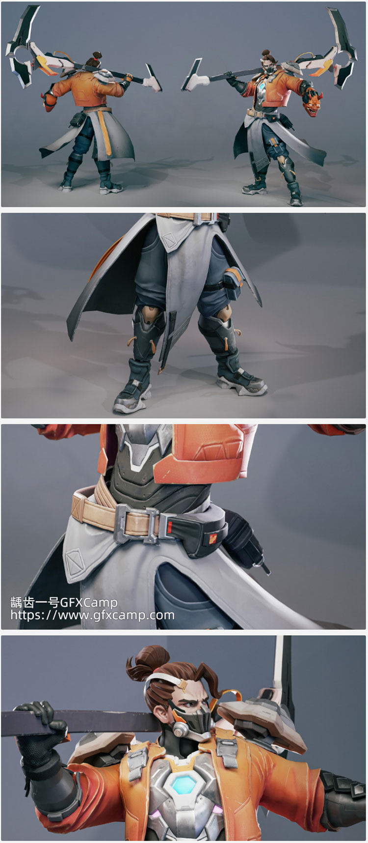 ZBrush+Blender+SP+八猴游戏次世代科幻人物高精度角色模型雕刻细化建模贴图烘焙绑定渲染教程 两套+工程文件 中文/英文字幕