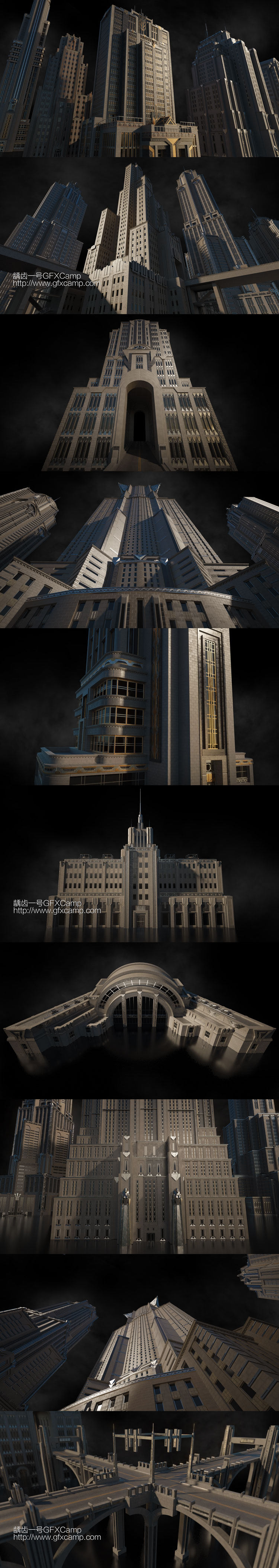 未来雄伟高楼大厦建筑楼房3D模型 C4D/FBX/OBJ/MAX/Maya/Blender/Houdini/Unity/Unreal等