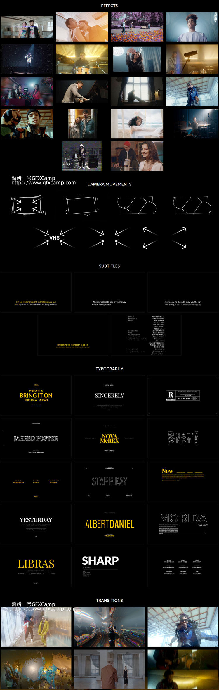 FCPX插件-音乐MV短视频转场特效文字标题字幕光晕镜头运动预设 mMusic Video