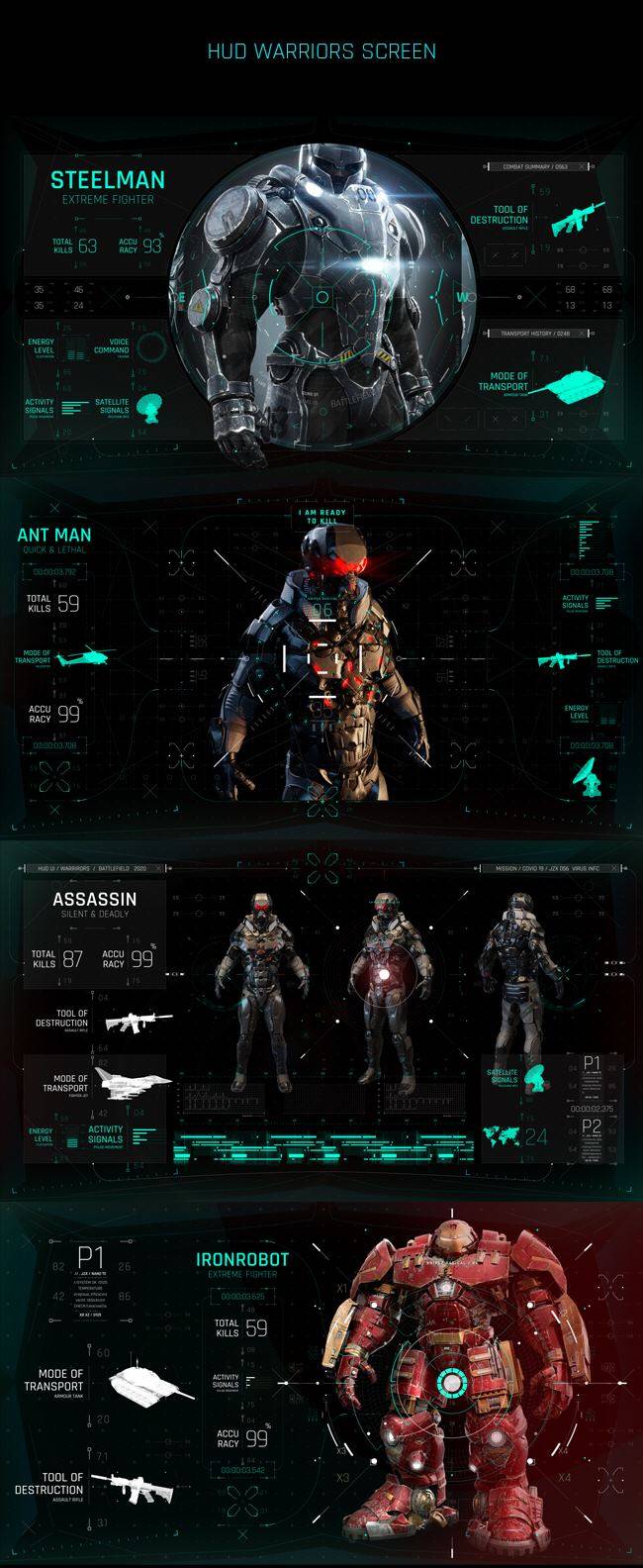 AE模板-400+科技感电影游戏UI界面屏幕HUD动画元素