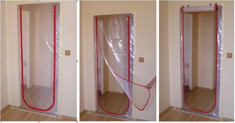 Decoration temporary plastic zipper door anti-dust anti-mosquito transmission household isolation curtain corridor partition translucent