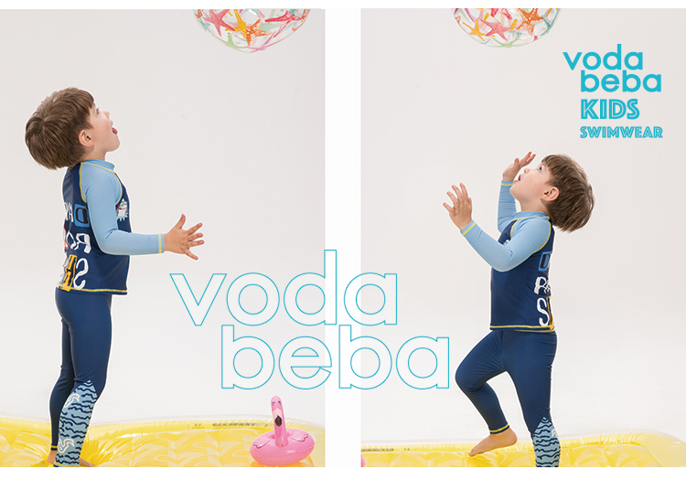 Đồ bơi trẻ em VB Voda Beba boy chia tay áo chống nắng đi biển quần bơi dài tay quần cá mập quần áo sành điệu cho be gái
