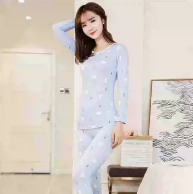 High school students autumn clothes sanitary pants women's cotton suit fat girl fever clothes a set of thin fat sister to wear inside