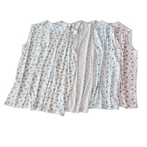 Middle-aged and elderly lady modal sleeveless vest old lady pajamas summer thin coat old man loose mother dress