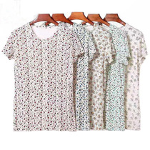 Modal old lady short sleeve loose large size middle-aged pajamas half sleeve sweatshirt mother thin T-shirt female