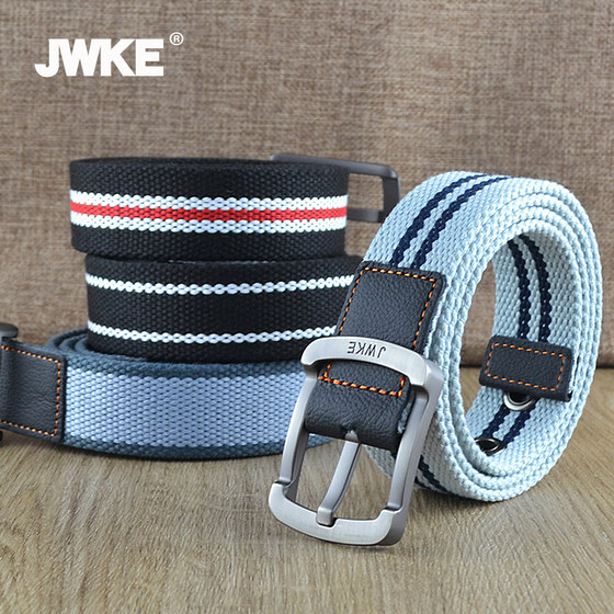 Canvas belt men's casual youth student military training belt trend young people simple fashion jeans belt for women