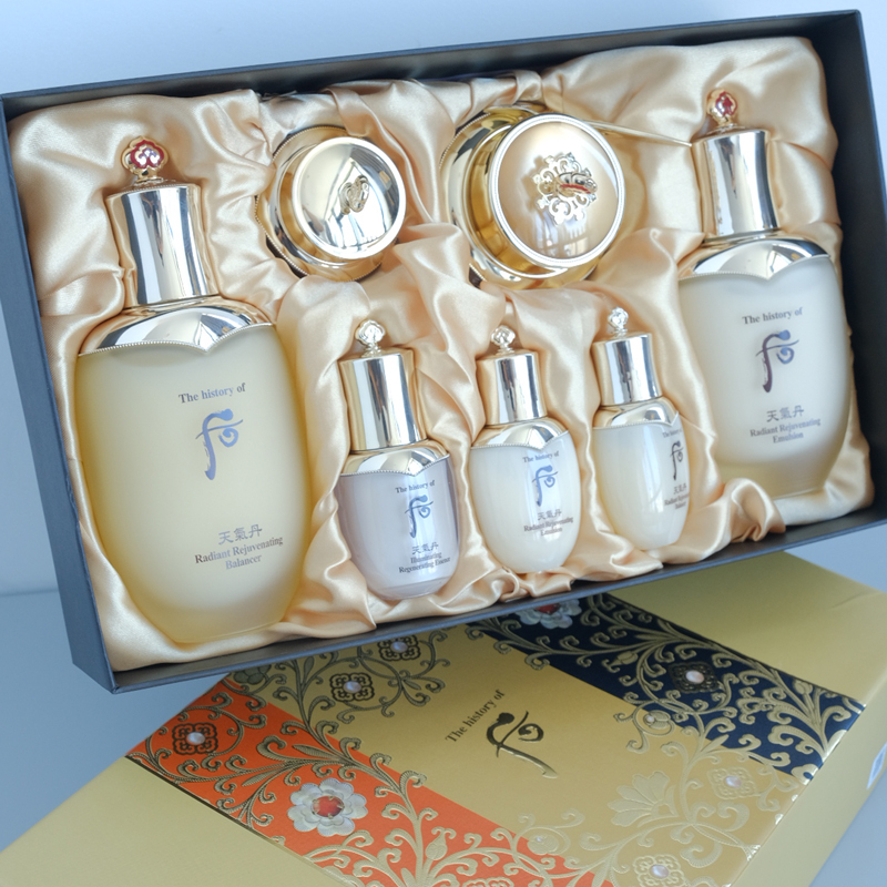 South Korea Whoo Post Weather Dang Flowers Giving Huo Gold To China Hyperactive Creamy Water Milk Three Sets Box Suit Moisturizing Skincare