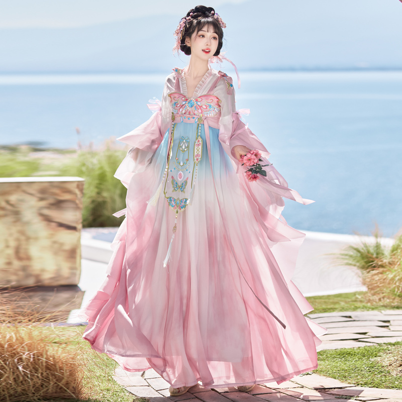 Daitang Original Hanfu Dress, the New Model of the Chest-Length Skirt, Features Han Elements and Chinese Style, Improved for Everyday Wear, Spring and Summer Set