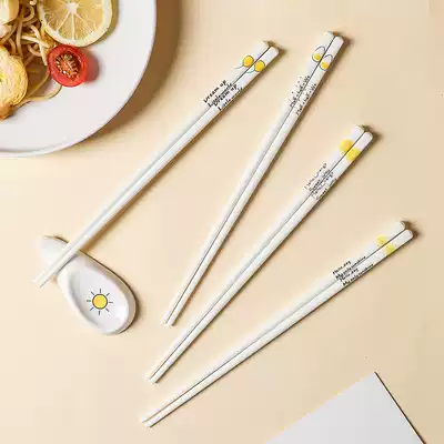 Net celebrity household high-end ceramic chopsticks, one person, one chopstick, mildew-proof and fall-proof family chopsticks, high temperature resistant and not moldy, a pair