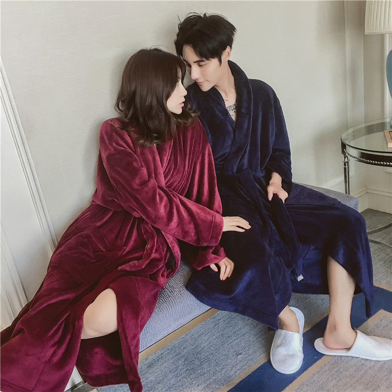 Đồ ngủ cỡ lớn nữ chất béo mm200 kg cotton mùa đông san hô nhung vài chiếc áo ngủ flannel nam cá tính phục vụ nhà dài đồ ngủ cặp