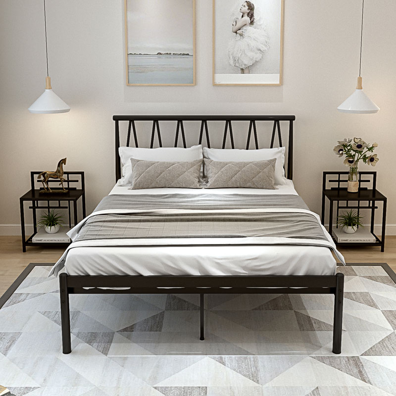 Eurostyle environmentally-friendly iron bed frame double bed 1 5 m net red dormitory bed frame subbed 1 2 m single iron art bed 1 8m bed