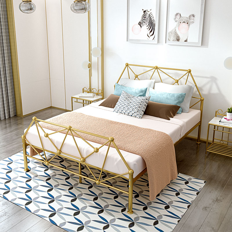 Simple modern wrought iron bed double bed 1.5m1.8m dormitory bed bed adult children 1.2m iron frame bed