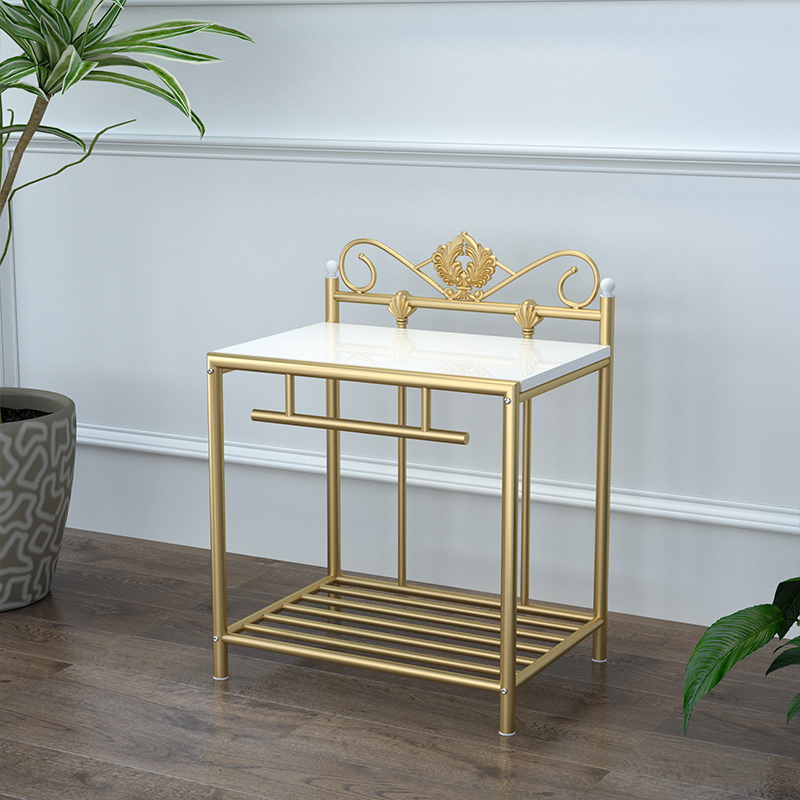 Modern simple Wrought iron bedside table Dormitory bedroom bedside simple gold cabinet Small book table Small cabinet Storage cabinet