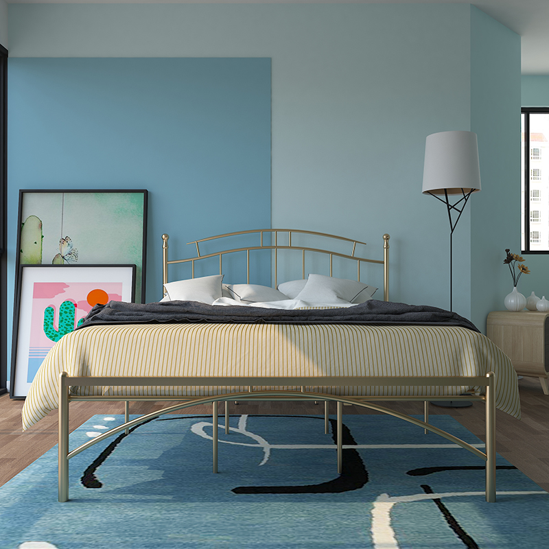 Iron bed 1 8 meters modern minimalist 1 5 meters iron bed dormitory double bed adult children 1 2 single bed ins style