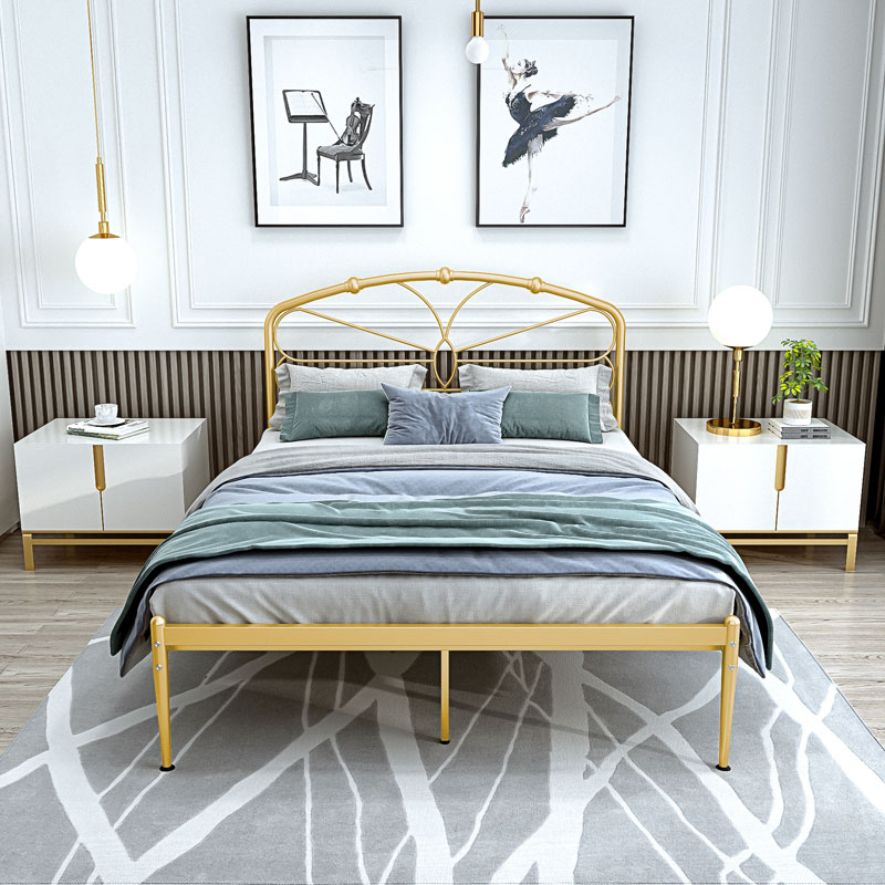 Brief Modern Iron Art Bed New Iron Bed Frame 1 5 m 1 8 m Double Bed Adults 1 2 m Single Bed Iron Frame Bed