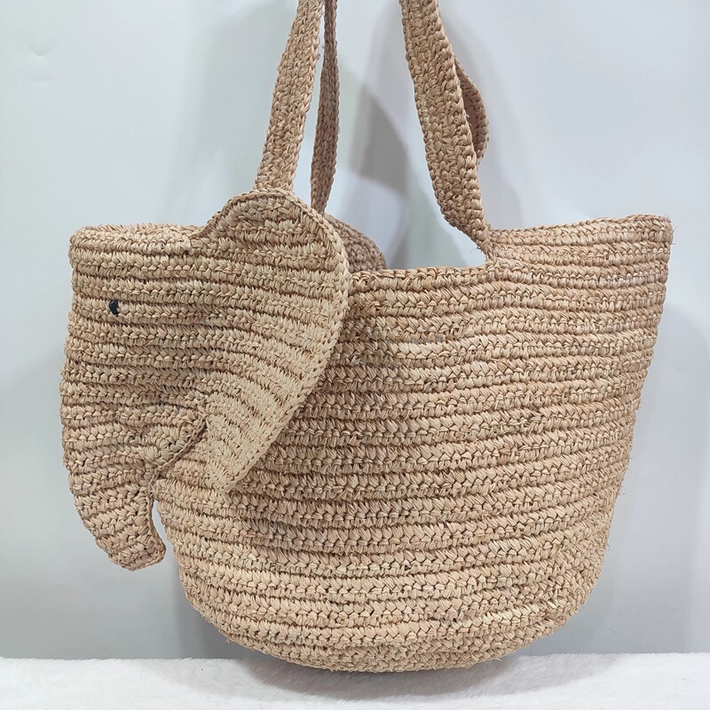 Ellyson Double 11  Flash Sale Imported Raffia Fully Handmade Crocheted Elephant Bag