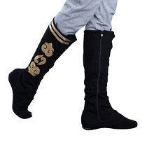 Red dance shoes dance boots womens Mongolian side flower canvas boots for practicing mens Tibetan stage folk dance performance boots