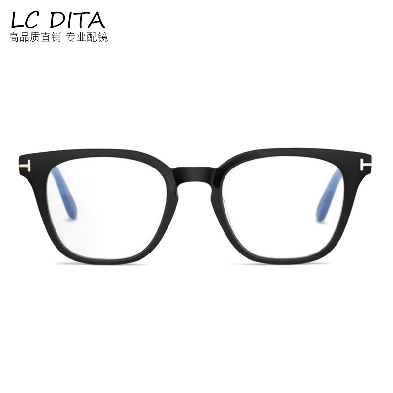 2026 New Tf Black Frame Glasses for Men and Women, High-End Business Square Frame Material, Anti-Blue Light Myopia Frame Tf6014 2026 New Tf Black Frame Glasses for Men and Women, High-End Business Square Frame Material, Anti-Blue Light Myopia Frame Tf6014