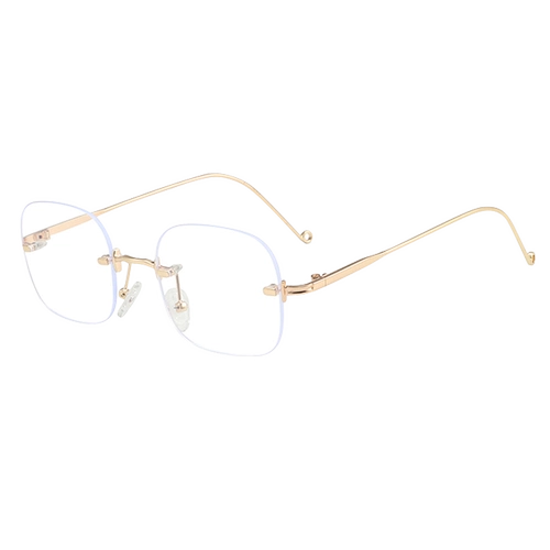 Ультра -светлый чистый титановый безрамные стекалы GM Стеллажа Миопия Девушка Чистая Желкая рама может соответствовать количеству линз золотых квадратных квадратных кадров