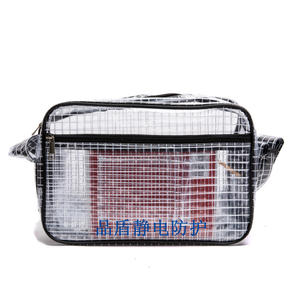 PVC antistatic dust-free clean room 35 * 25 * 8 14 inch mesh transparent computer tool satchel 