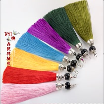 Polyester lobster buckle tassel-spike with bag Chinese knot bookmark door curtain cross rust car hanging ear
